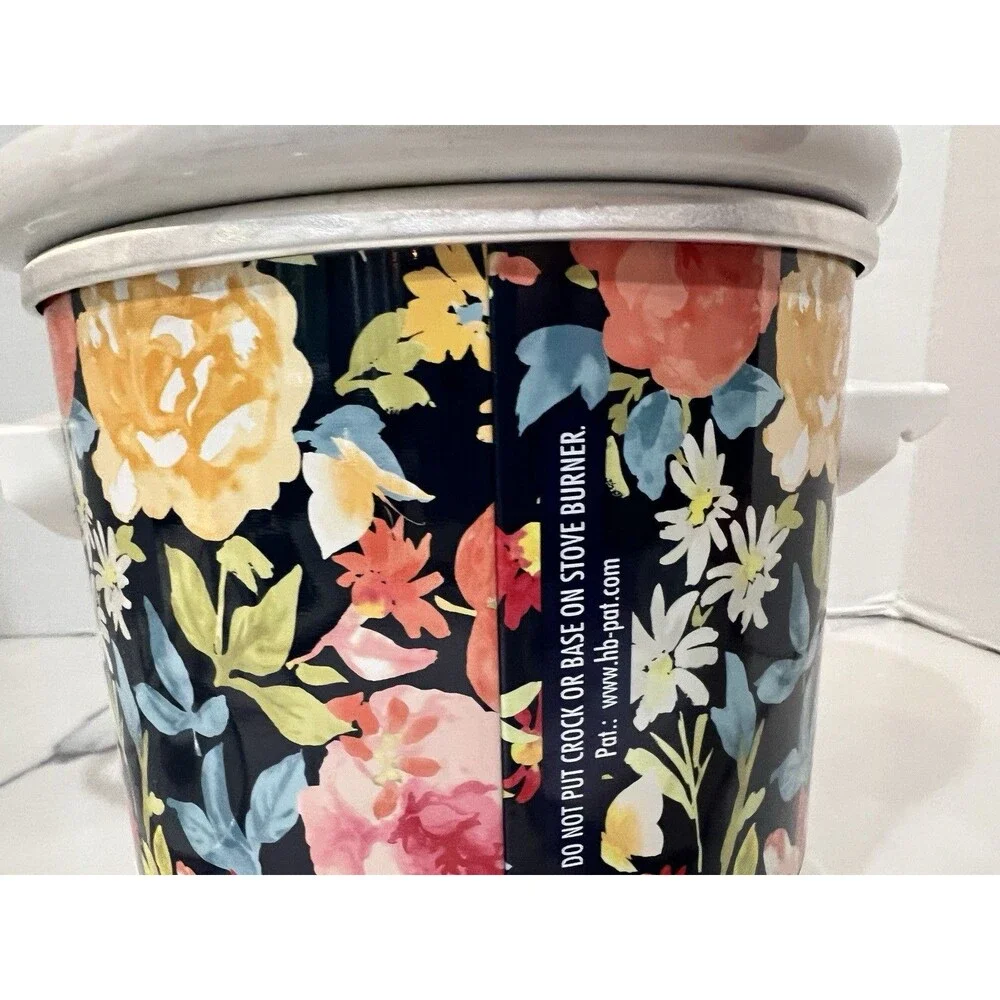 Rare Pioneer Woman 1.5 Quart Slow Cooker Crock Pot - Floral Design - Tested